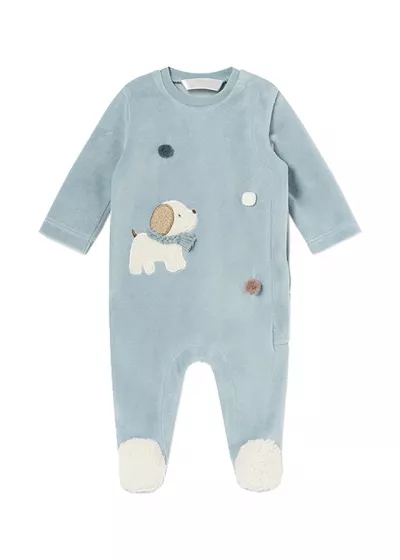 Salopeta (pijama) catifelata - bleu - Mayoral  6-9 luni