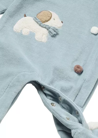 Salopeta (pijama) catifelata - bleu - Mayoral  6-9 luni