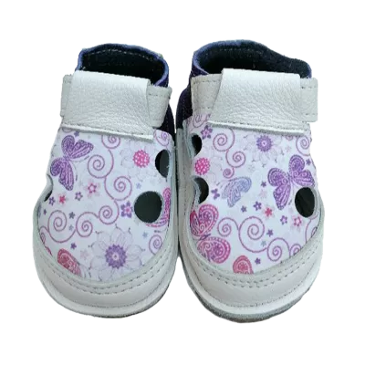Sandale - Butterflies - Alb / Bleumarin - Cuddle Shoes