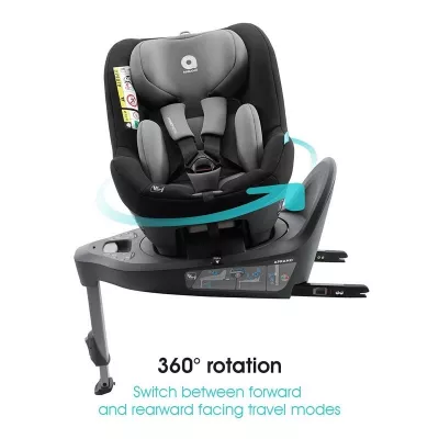 Scaun auto rotativ i-Size - Mettro Hub Dawn Grey, 40-105 cm - Apramo