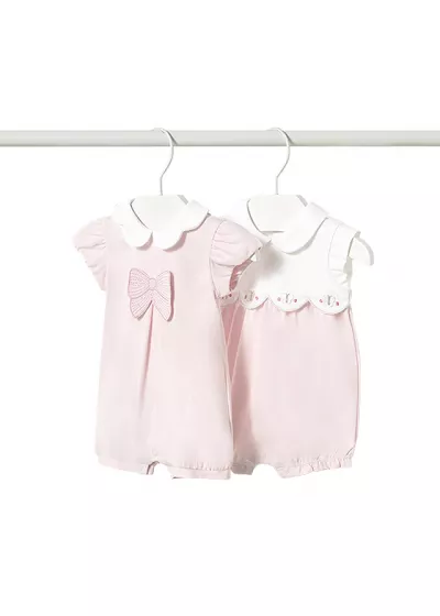 Set 2 - Salopete (pijamale) cu guler, scurte - Mayoral  12 luni