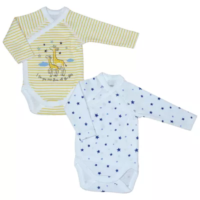 Set 2 Body cu maneca lunga  Girafe/sele