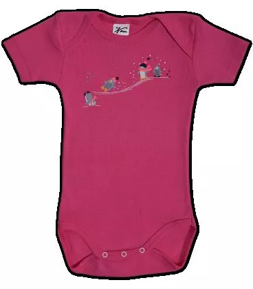 Set 2 body uri cu maneca lunga alb/roz Pinguini 12 luni (23741)