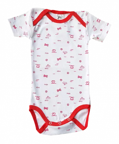 Set 2 body uri cu maneca scurta alb/rosu Barca 2 ani