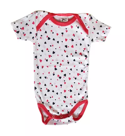 Set 2 body uri cu maneca scurta alb/roz PikaBoo