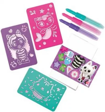 Set 2 in 1 Gabby's Dollhouse -  Bratari cu pandantive & carioci de suflat