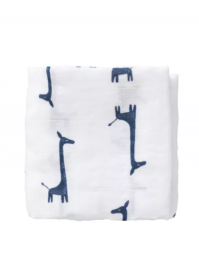 Set 2 museline 70x60 cm, model Giraf indigo blue