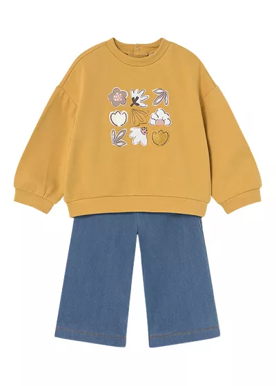 Set 2 piese - Bluza + blugi - galben/albastru - Mayoral  4 ani