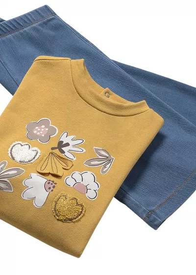 Set 2 piese - Bluza + blugi - galben/albastru - Mayoral  4 ani