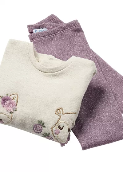 Set 2 piese - Bluza cu volane + Pantaloni cu sclipici- Mayoral  