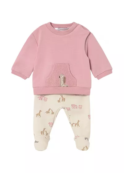 Set 2 piese - Bluza+pantaloni - roz/crem - Mayoral  18 luni