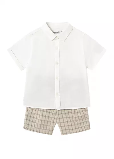 Set 2 piese - camasa eleganta + pantaloni scurti - Mayoral  12 luni
