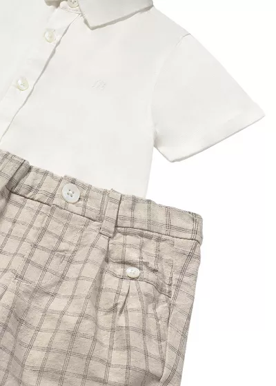 Set 2 piese - camasa eleganta + pantaloni scurti - Mayoral  12 luni
