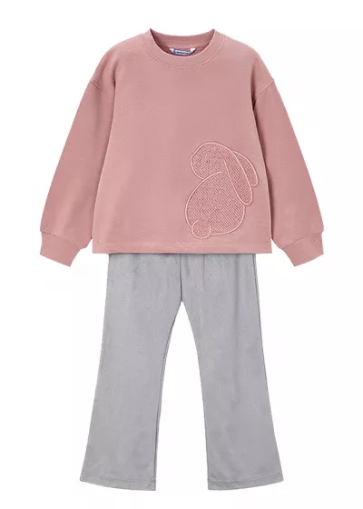 Set 2 piese - Colanti+bluza - broderie roz - Mayoral  10 ani