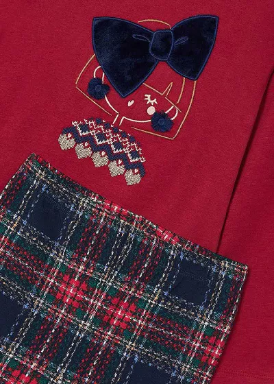 Set 2 piese - Colanti carouri + Bluza - Mayoral  7 ani