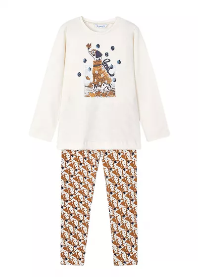 Set 2 piese - Colanti imprimati  Dalmatieni + Bluza - Mayoral  