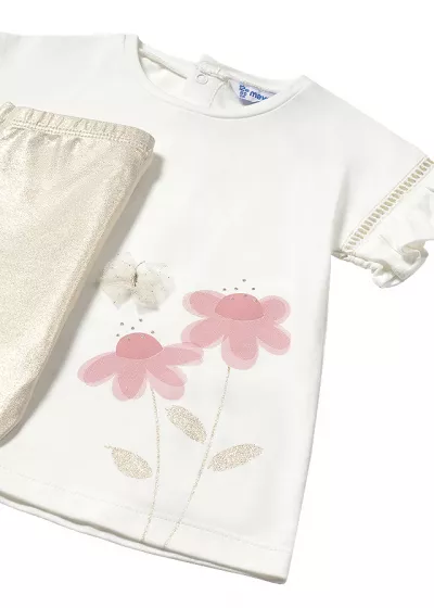 Set 2 piese - Tricou + Colanti - aplicatie tul - Mayoral  4 ani