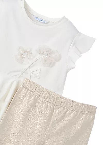Set 2 piese - Tricou + colanti - Flori - Mayoral 