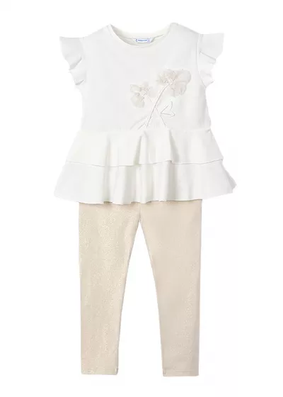 Set 2 piese - Tricou + colanti - Flori - Mayoral 7 ani