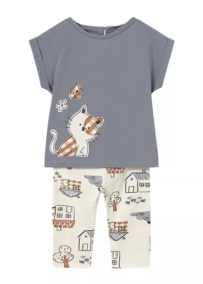 Set 2 piese - Tricou+colanti - pisica - Mayoral 