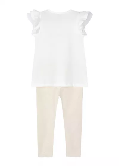 Set 2 piese alb Girl Better Cotton, bluza+pantaloni - Mayoral  7 ani (122 cm)