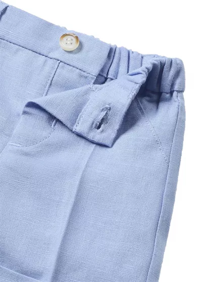 Set 2 piese din in pentru nou-nascut, baiat - Bleu - Mayoral 