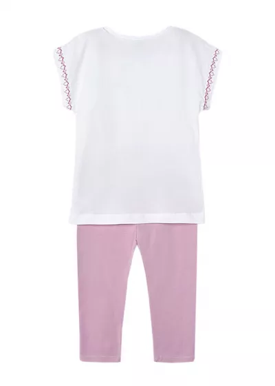Set 2 piese lila The giraffe family Better Cotton, bluza+pantaloni - Mayoral 