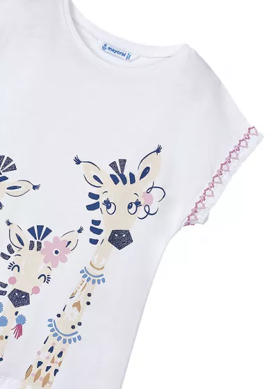 Set 2 piese lila The giraffe family Better Cotton, bluza+pantaloni - Mayoral 