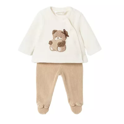 Set 2 piese - Pantaloni cu botosei + Bluza - Ursulet - Mayoral 4-6 luni (70 cm0