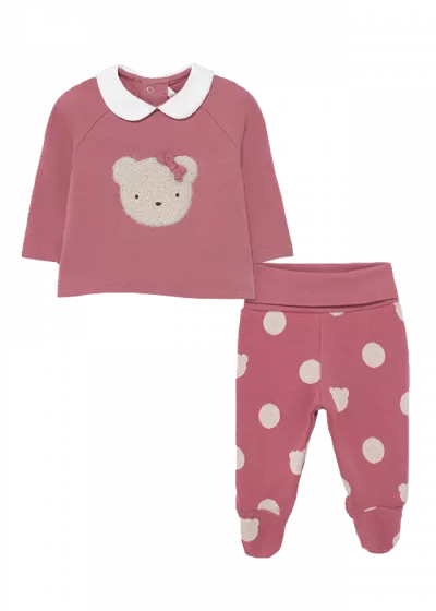 Set 2 piese - Pantaloni cu botosei ECOFRIENDS - Buline - Mayoral 6-9 luni