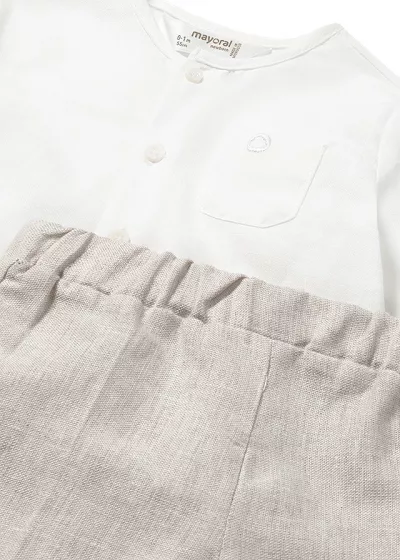 Set 2 piese, pantaloni lungi + camasa - Mayoral 4-6 luni