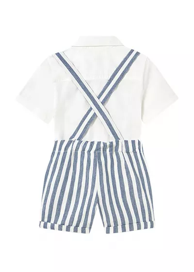 Set 2 piese, pantaloni scurti cu bretele + camasa cu papion - Mayoral 18 luni