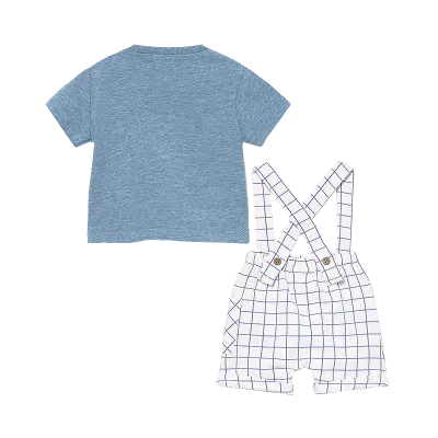 Set 2 piese - Salopeta cu carouri si tricou - Mayoral
