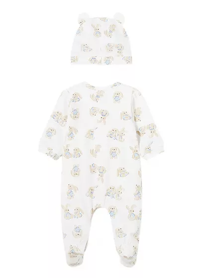 Set 2 piese Salopeta si caciulita  iepurasi - Better Cotton- Mayoral  2-4 luni (65 cm)