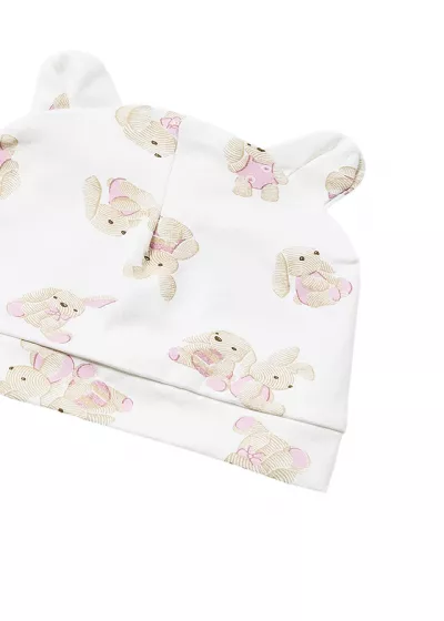 Set 2 piese Salopeta si caciulita  iepurasi roz- Better Cotton- Mayoral  2-4 luni (65 cm)