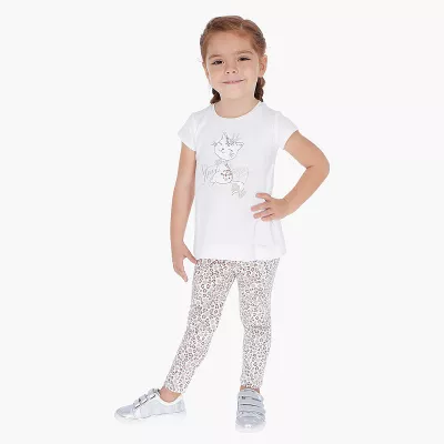 Set 2 piese tricou si colanti animal print 5 ani