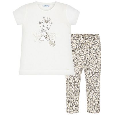 Set 2 piese tricou si colanti animal print 6 ani