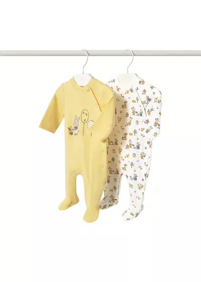 Set 2 salopete (pijamale) - iepurasi - Mayoral 1-2 luni