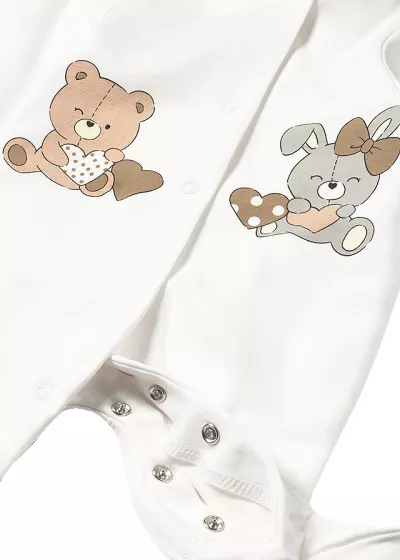 Set 2 salopete (pijamale) - ursuleti/iepurasi - Mayoral 4-6 luni