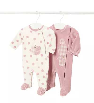 Set 2 salopete (pijamale) catifelate - Mayoral 
