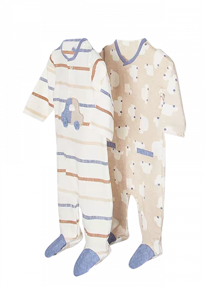 Set 2 salopete (pijamale) cu botosi - Masinute - Mayoral 