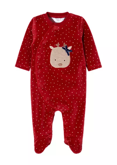 Set 2 salopete (pijamale) ECOFRIENDS - Catifea - Rosu - Mayoral