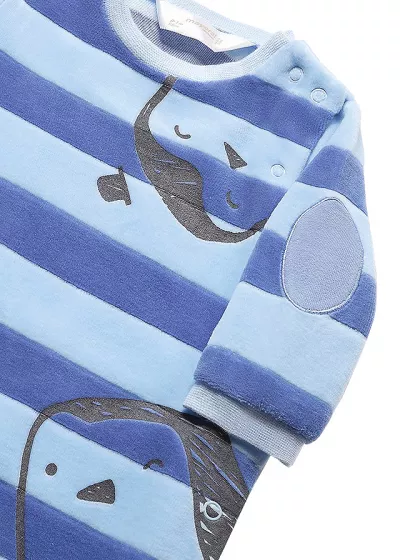 Set 2 salopete (pijamale) ECOFRIENDS - Catifea - Pinguini - Mayoral 