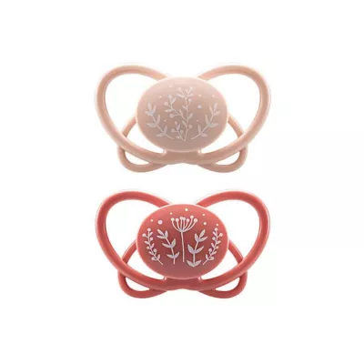 Set 2 Suzete MyButterfly din silicon, forma anatomica, simetrica, tetina ortodontica flexibila, cu cutie de transport si sterilizare, 0 - 6 luni, nip first moments 31610