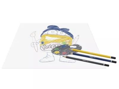 Set 24 creioane colorate in cutie metalica