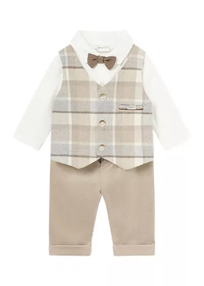 Set 3 piese - Camasa + Pantaloni lungi + Papion - Mayoral  4-6 luni