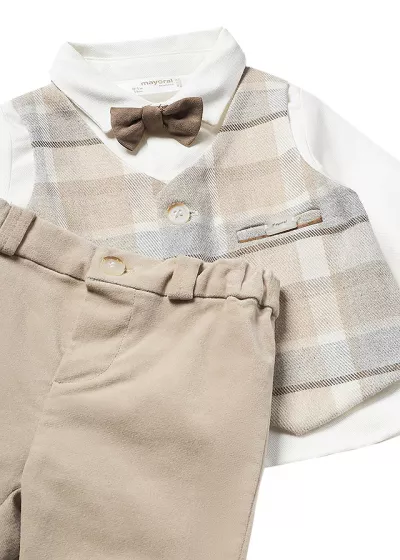 Set 3 piese - Camasa + Pantaloni lungi + Papion - Mayoral  4-6 luni