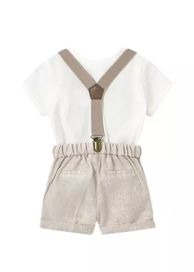Set 3 piese - camasa + pantaloni scurti + bretele - Mayoral