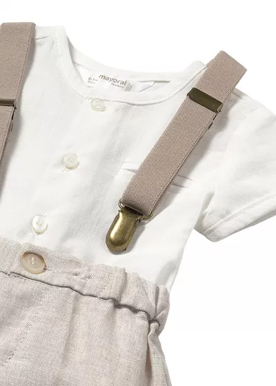 Set 3 piese - camasa + pantaloni scurti + bretele - Mayoral 18 luni