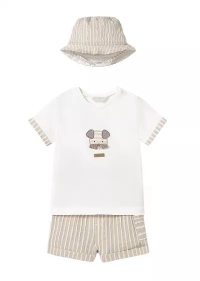 Set 3 piese - Compleu cu palarie  - Mayoral 4-6 luni